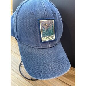 Marmot Snapback‎ Hat Hemp Cotton Patch Outdoor Mens OS Blue Excellent